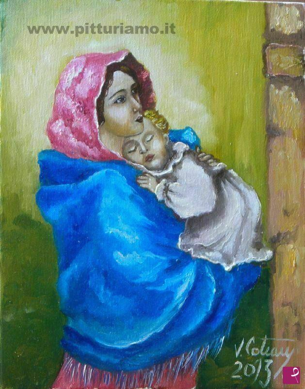 quadri in vendita online - Madonna del riposo
