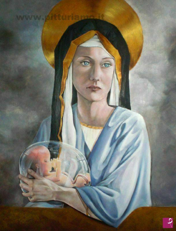 quadri in vendita online - Madonna di TUTTI i bimbi