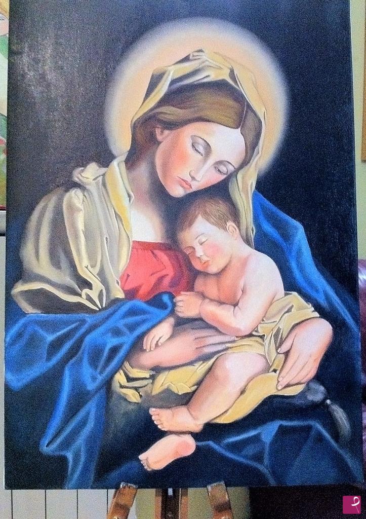 quadri in vendita online - MADONNA E BAMBINO (fase di lavorazione 4)