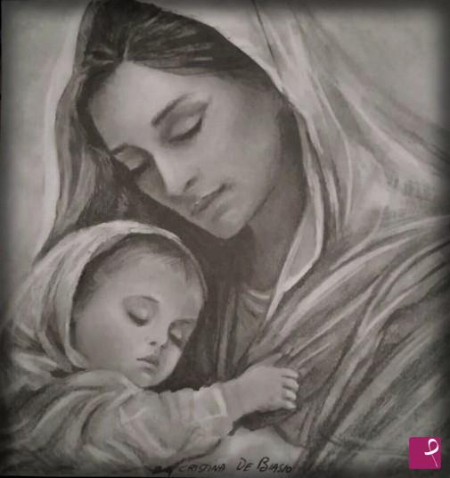quadri in vendita online - Madonna  e  bambino  Gesù