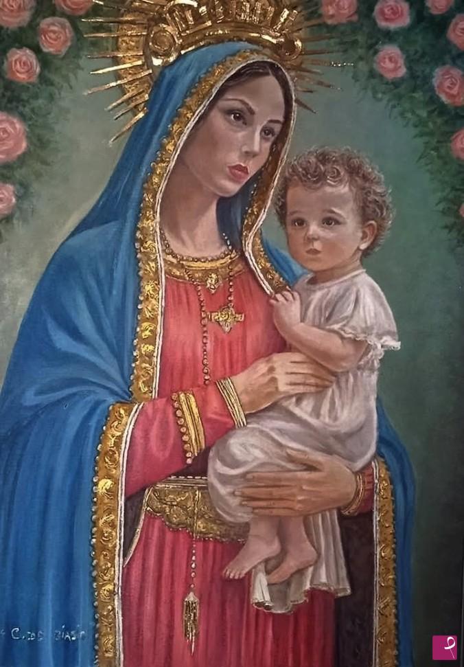 quadri in vendita online - madonna  e  Gesu