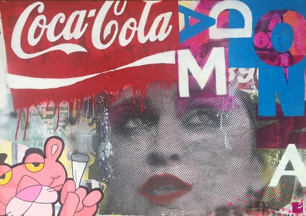 quadri in vendita online - Madonna Pink Panter e Coca cola