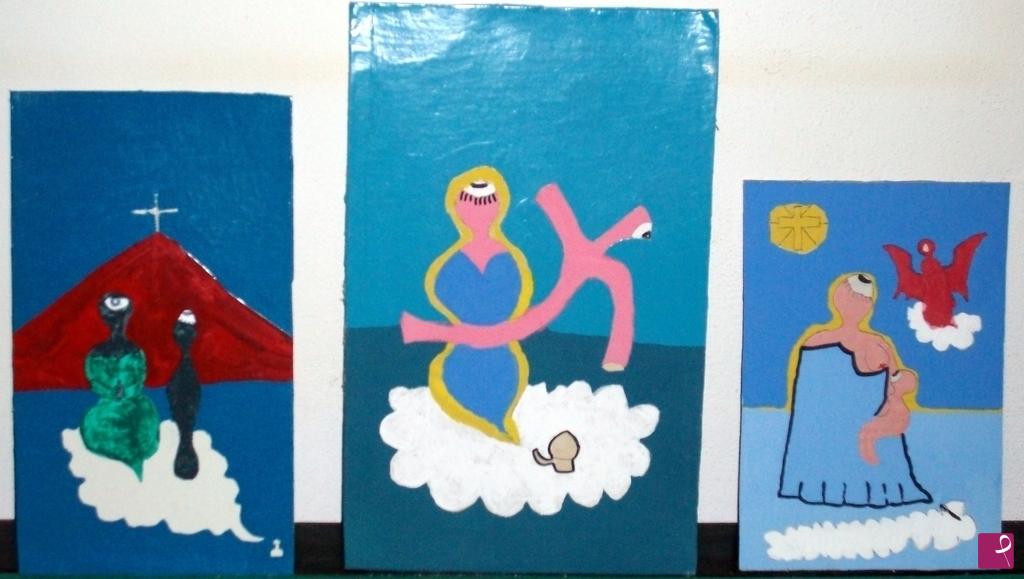 quadri in vendita online - Madonne con Bambino (Trittico Orientale)