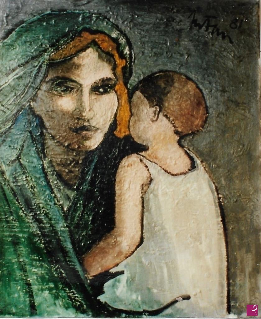 quadri in vendita online - Madre con bambino