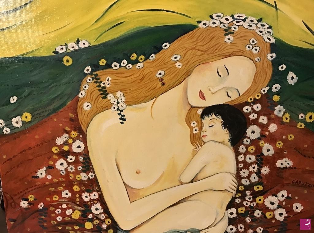 quadri in vendita online - Madre con bambino