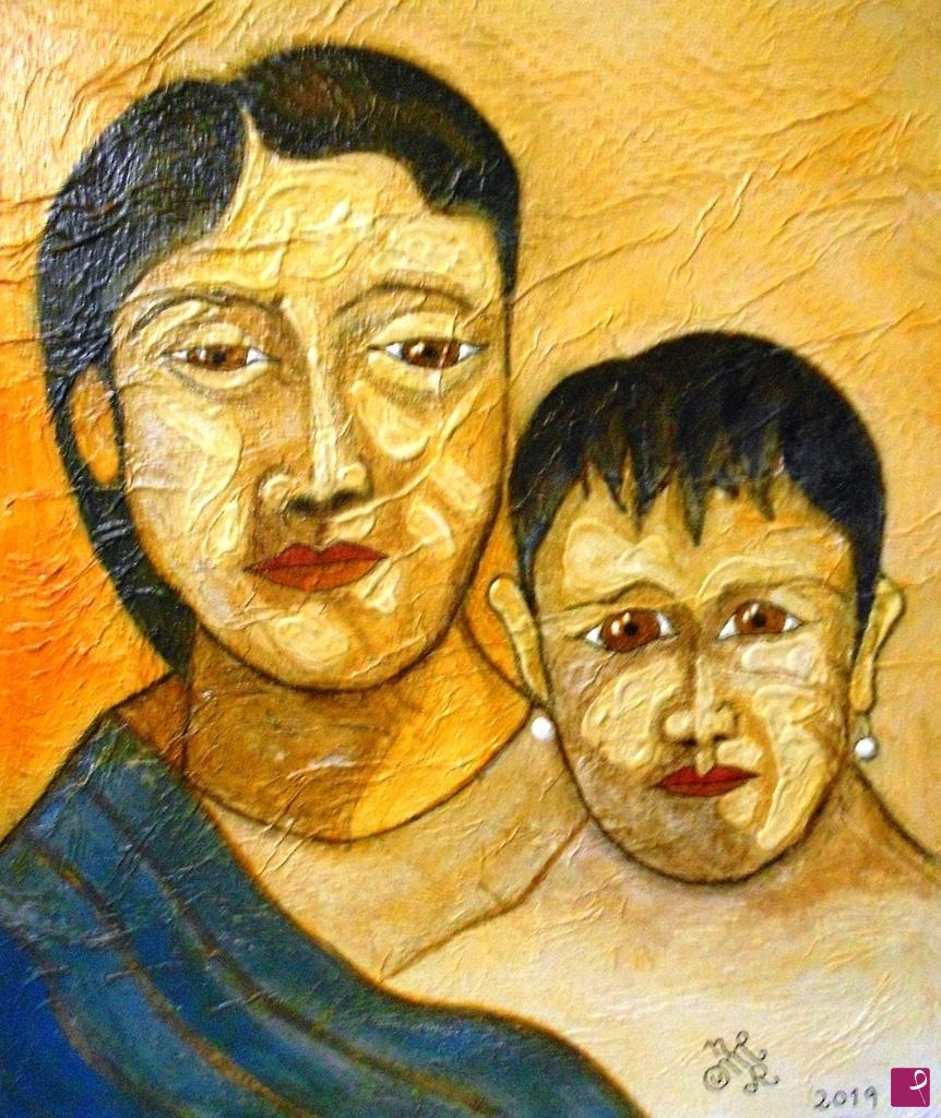 quadri in vendita online - Madre e figlia