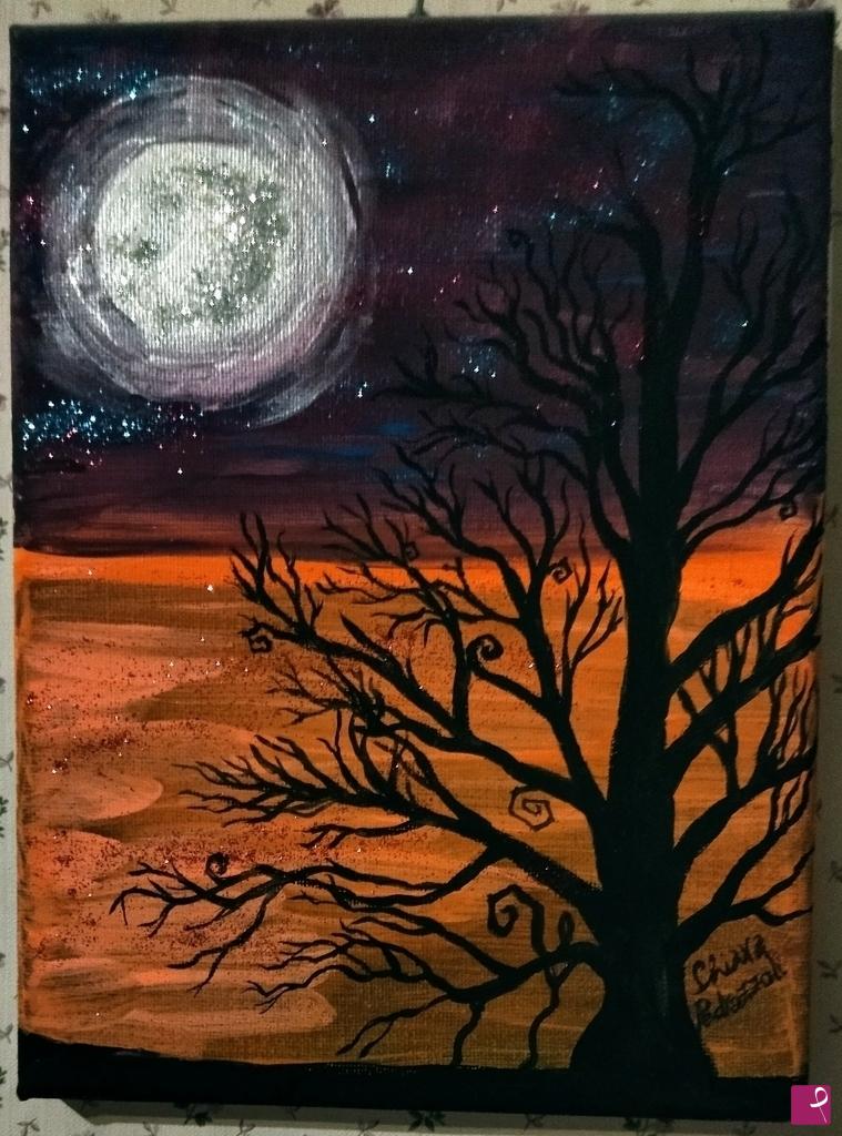 quadri in vendita online - Magic moontree in Halloween