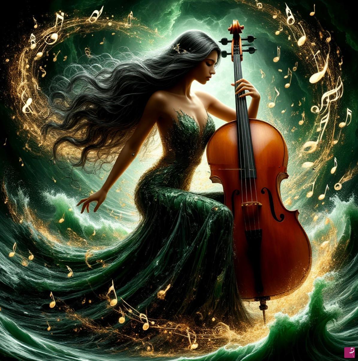 quadri in vendita online - magical music and woman 