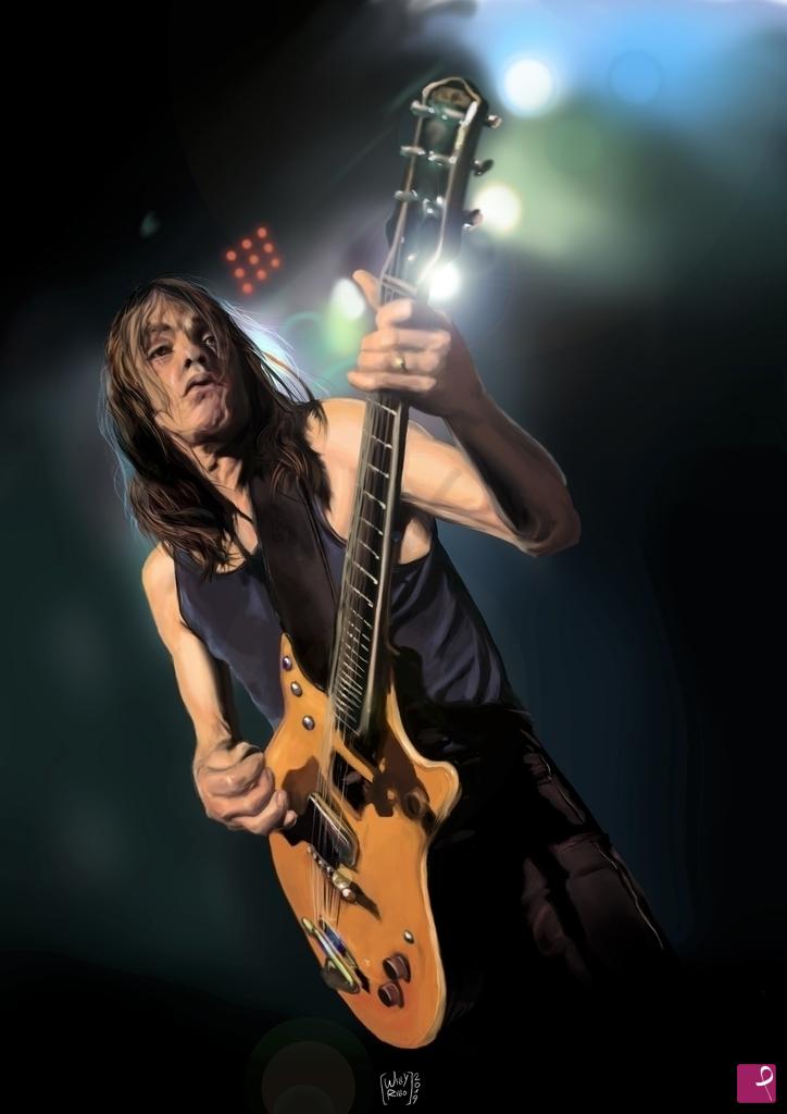quadri in vendita online - Malcolm Young AC/DC