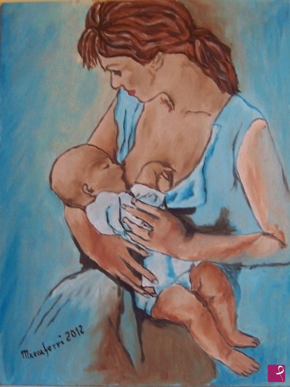 quadri in vendita online - Mamma che allatta