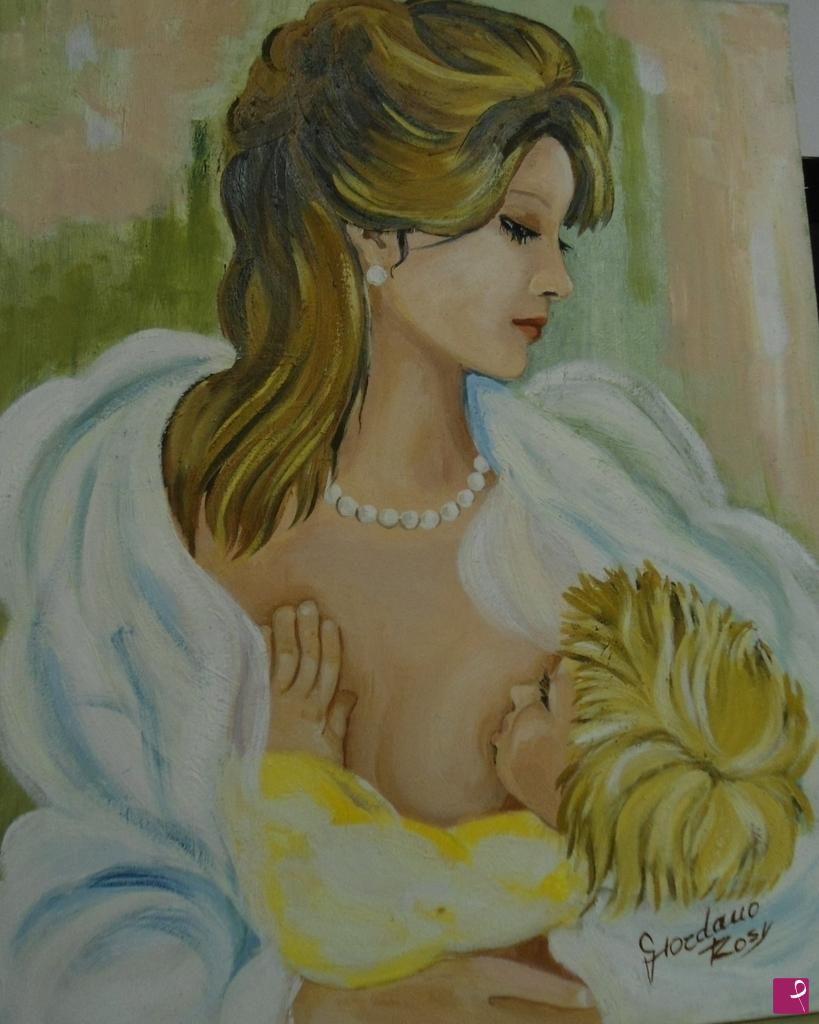 quadri in vendita online - mamma che nutre