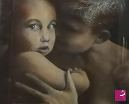 quadri in vendita online - Mamma con bimbo