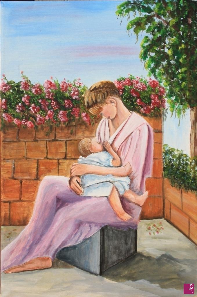 quadri in vendita online - mamma con piccolo