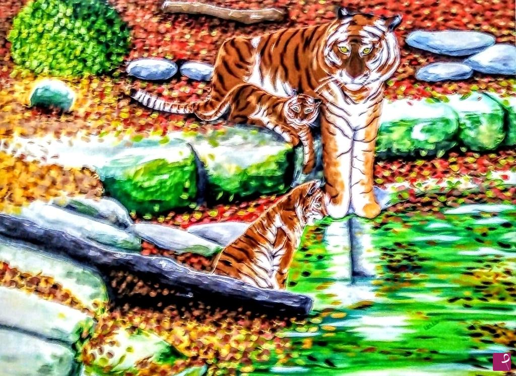 quadri in vendita online - Mamma tigre