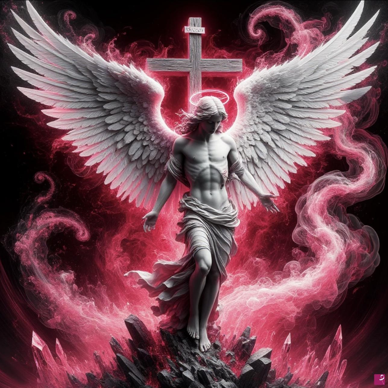 quadri in vendita online - Man Angelon bible cross