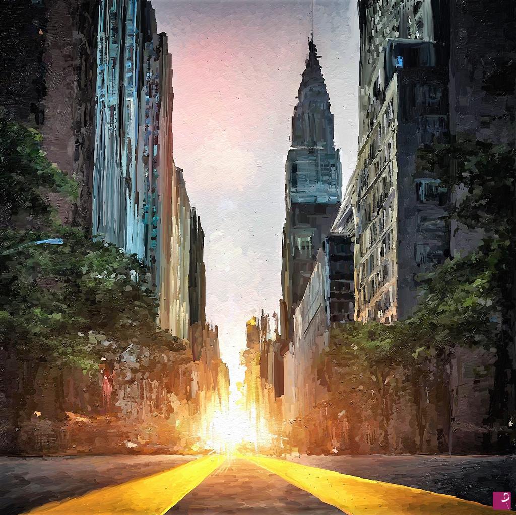 quadri in vendita online - Manhattan sunset