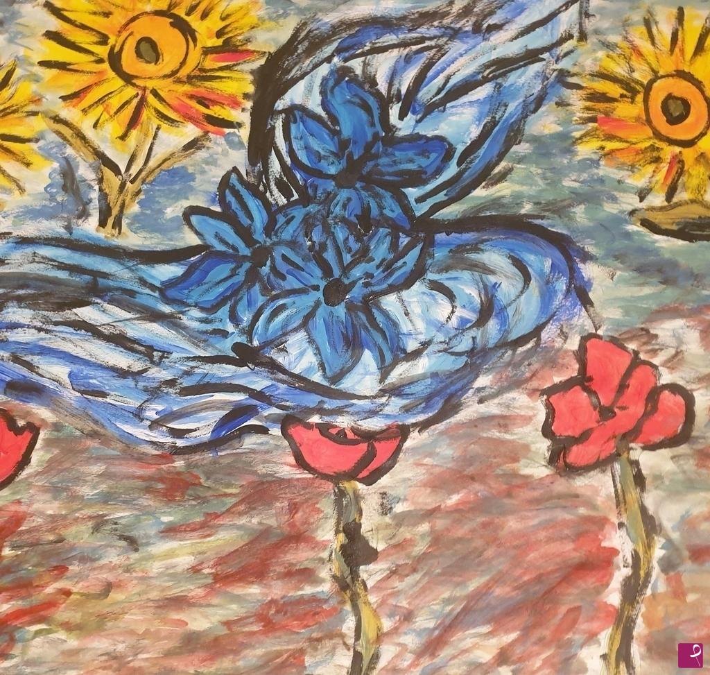 quadri in vendita online - Manto di fiori 