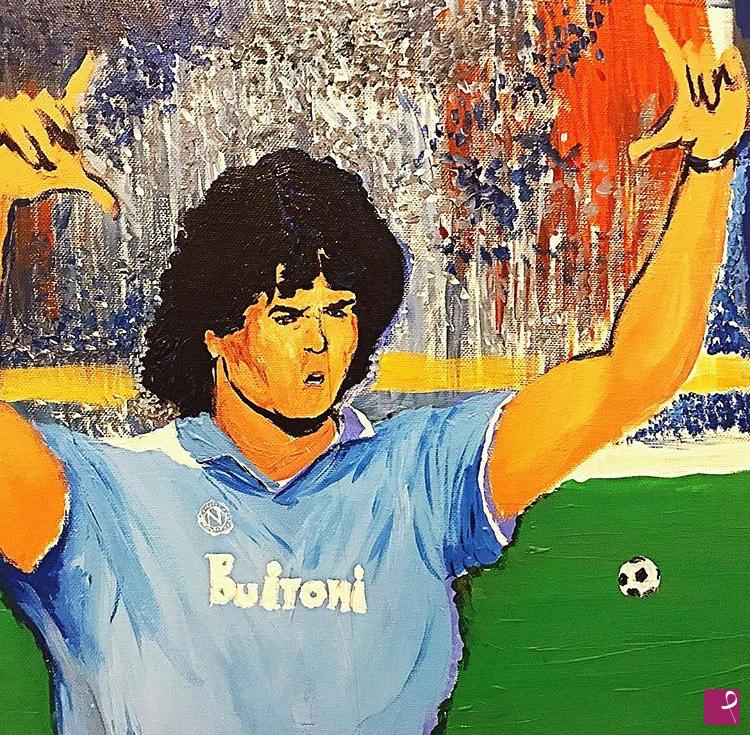 quadri in vendita online - Maradona : Sanghe e Anema 