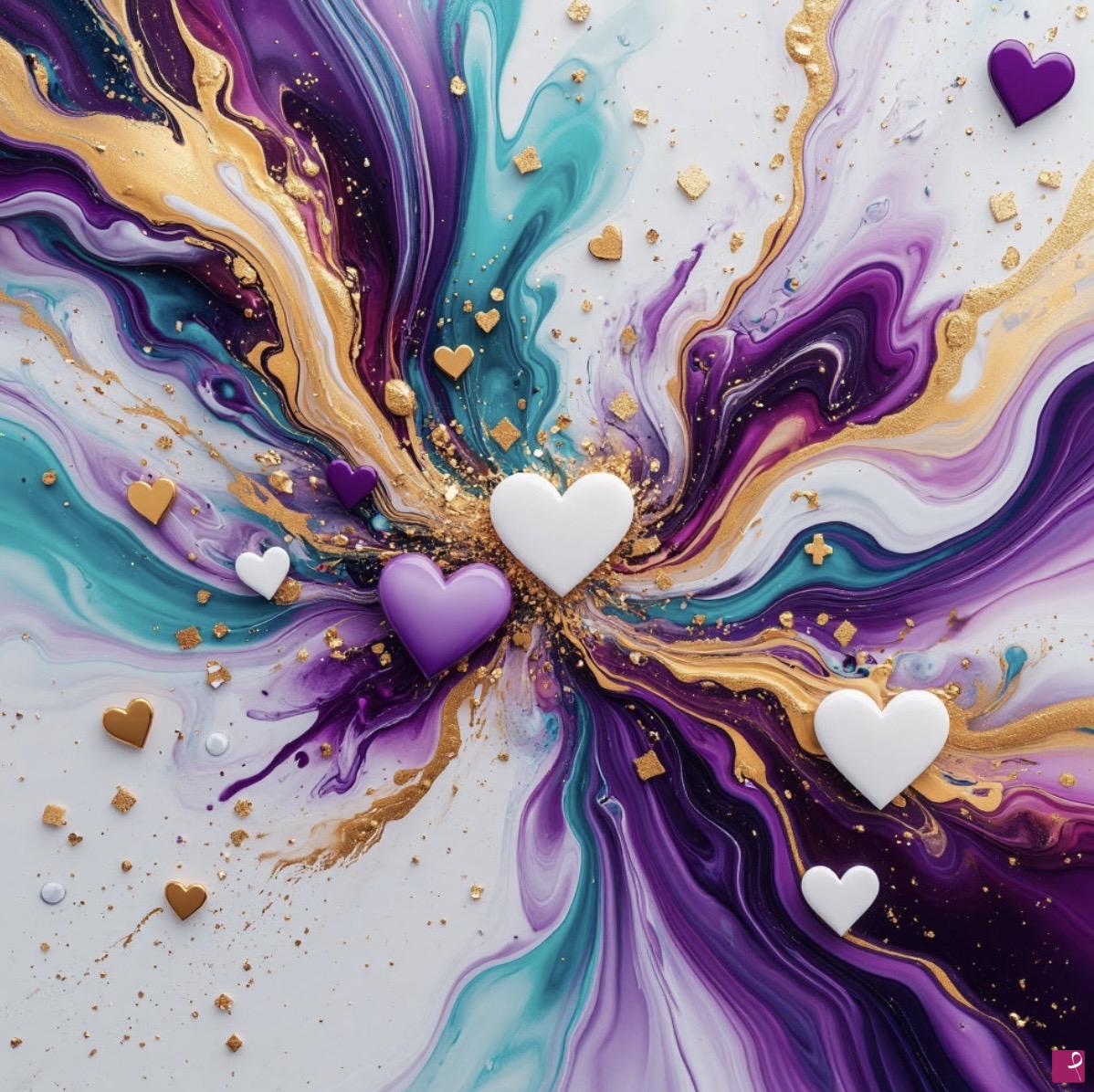 quadri in vendita online - Marble hearts
