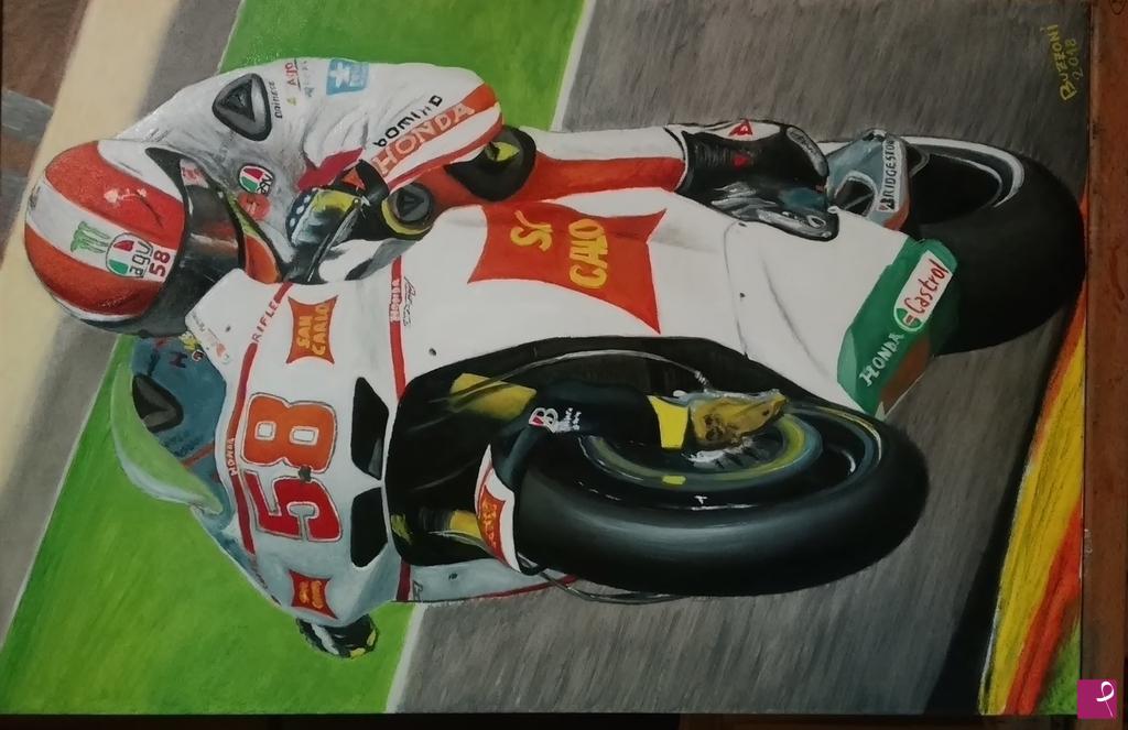 quadri in vendita online - Marco simoncelli honda rc212v