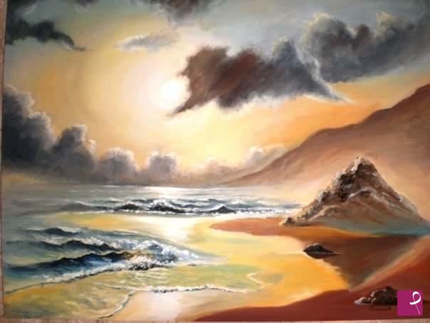 quadri in vendita online - Mare al tramonto
