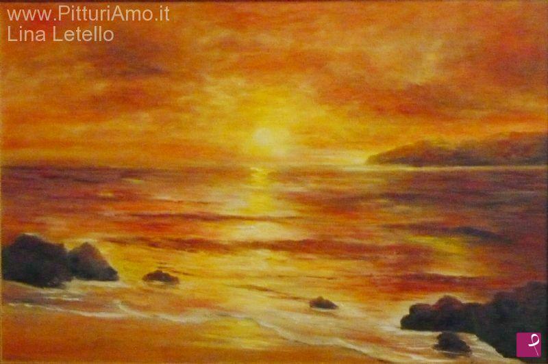 quadri in vendita online - mare al tramonto