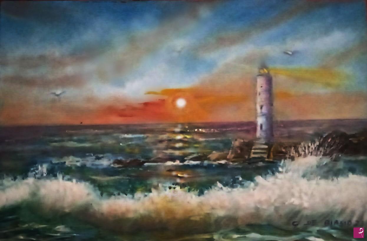 quadri in vendita online - mare  al   tramonto