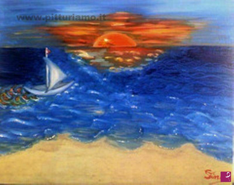 quadri in vendita online - mare all'alba