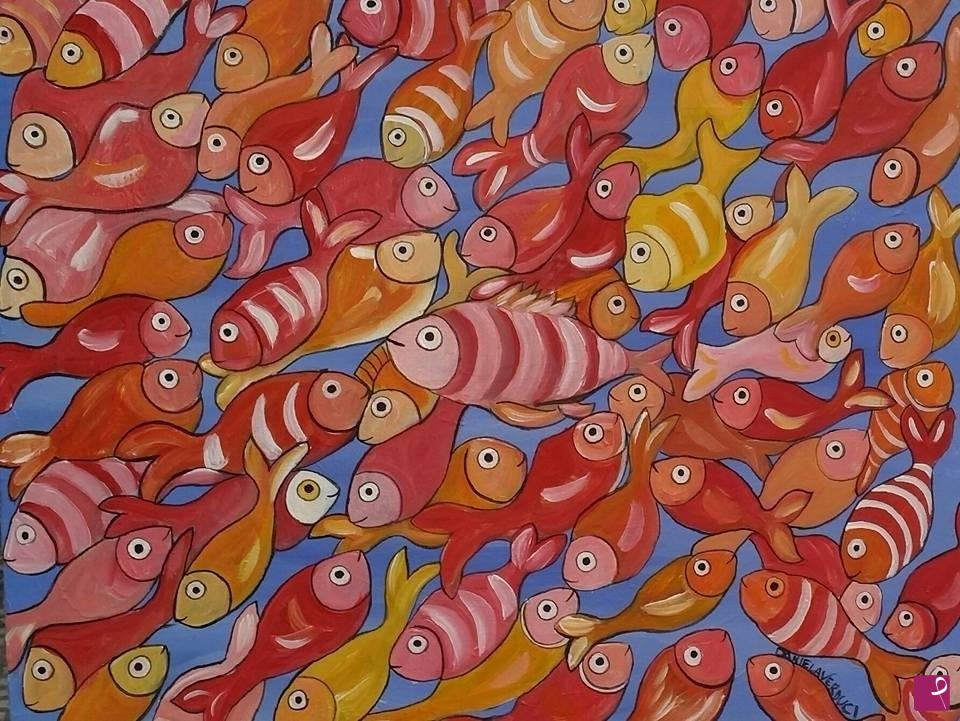 quadri in vendita online - Mare di colori - serie red light 2015 