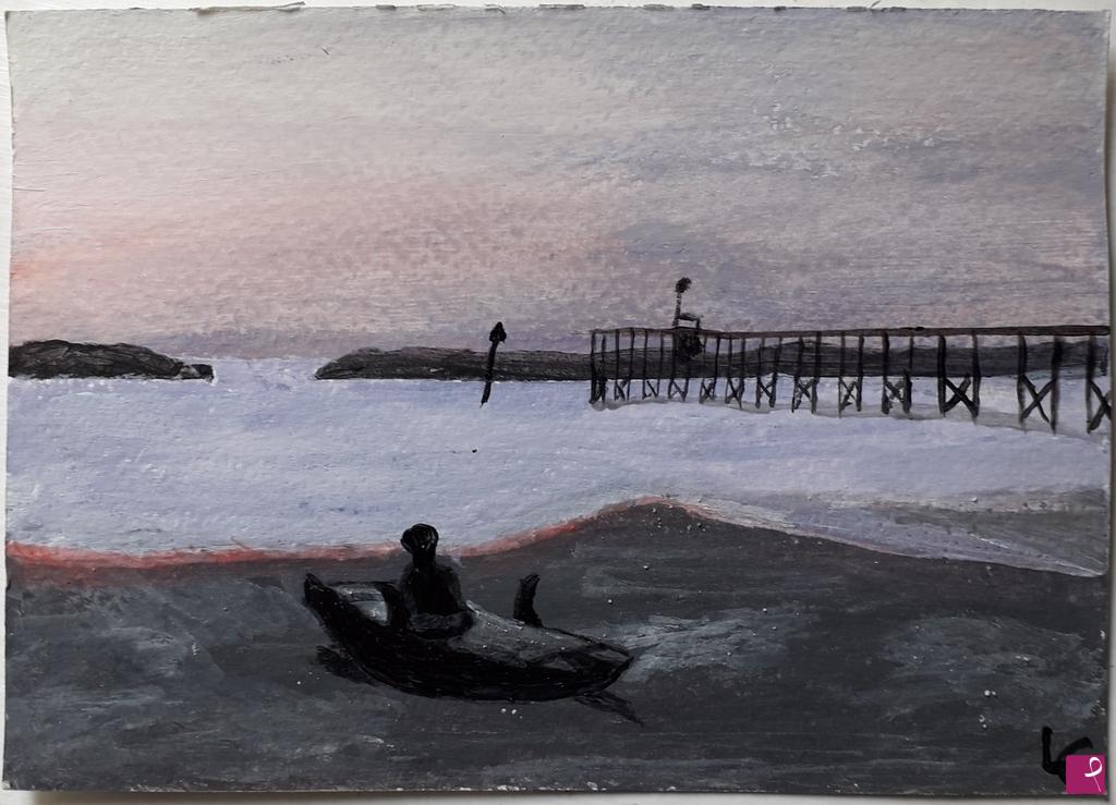 quadri in vendita online - mare d'inverno