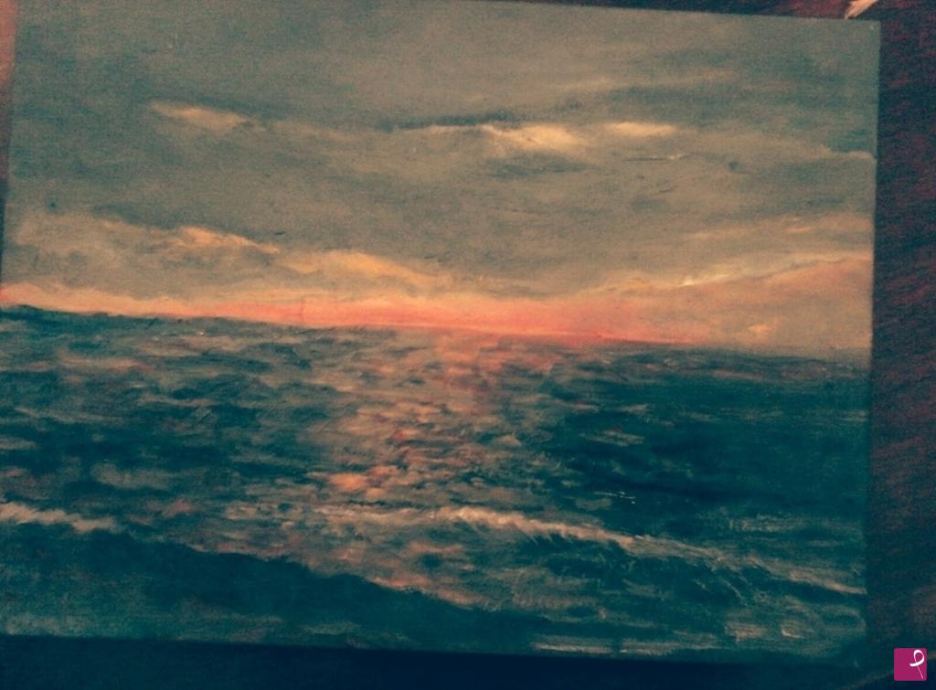 quadri in vendita online - mare e cielo rosso