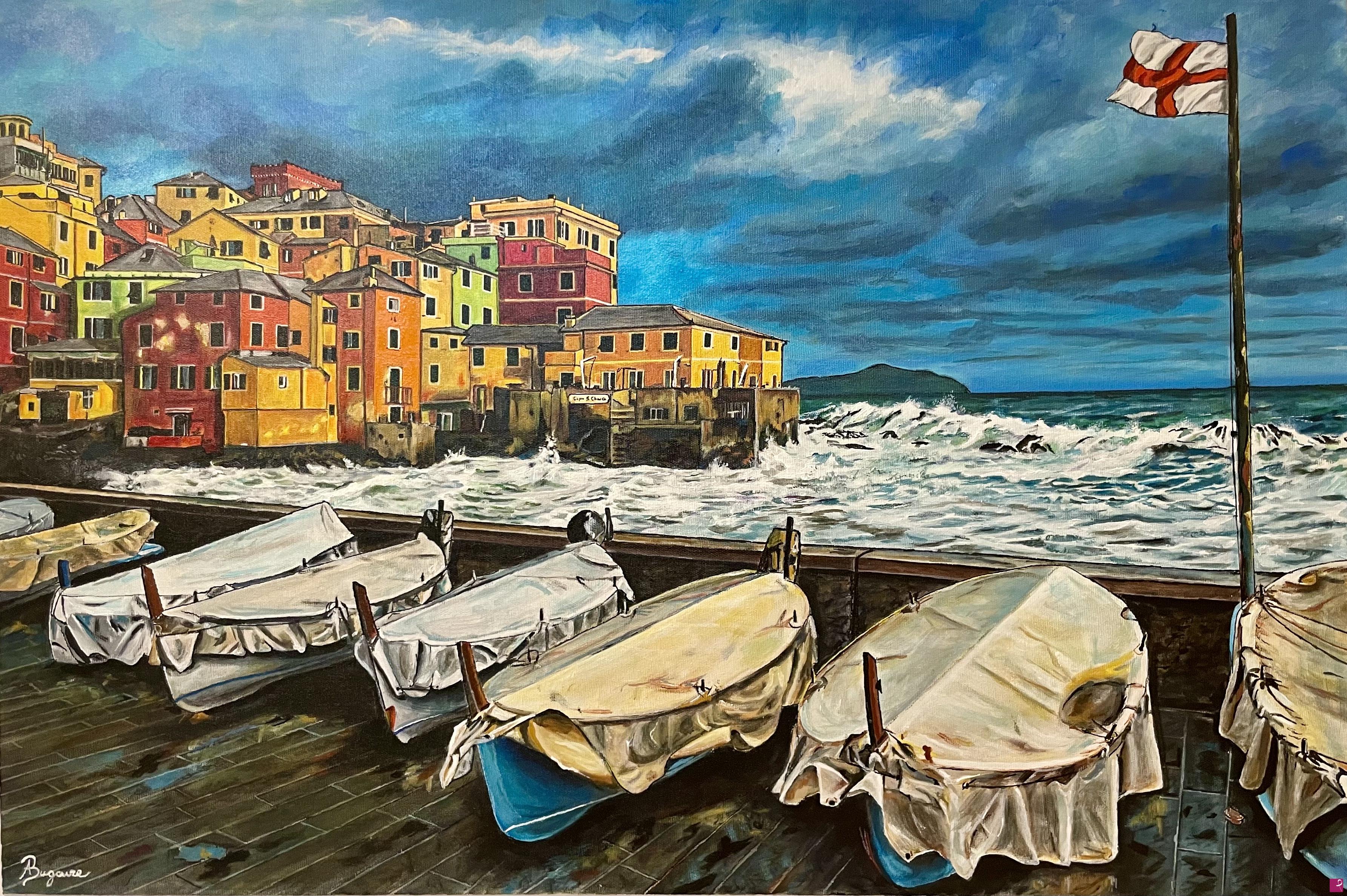 quadri in vendita online - Mare mosso a Boccadasse