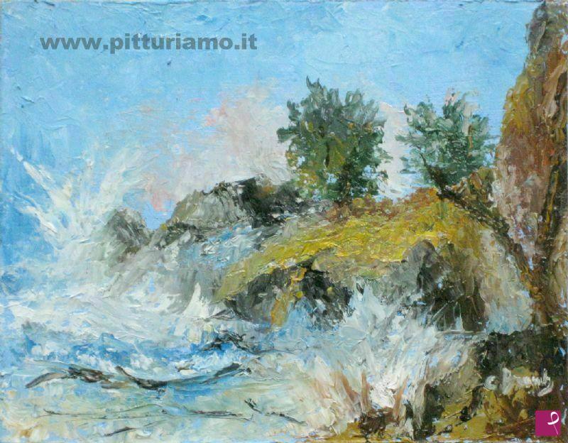 quadri in vendita online - mare mosso in liguria