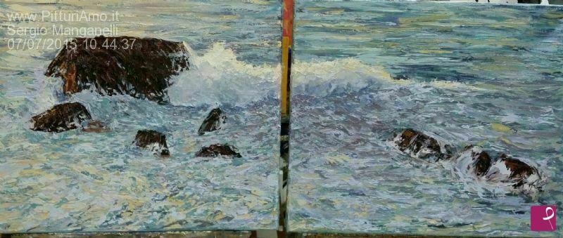quadri in vendita online - mare rocce e mare e rocce