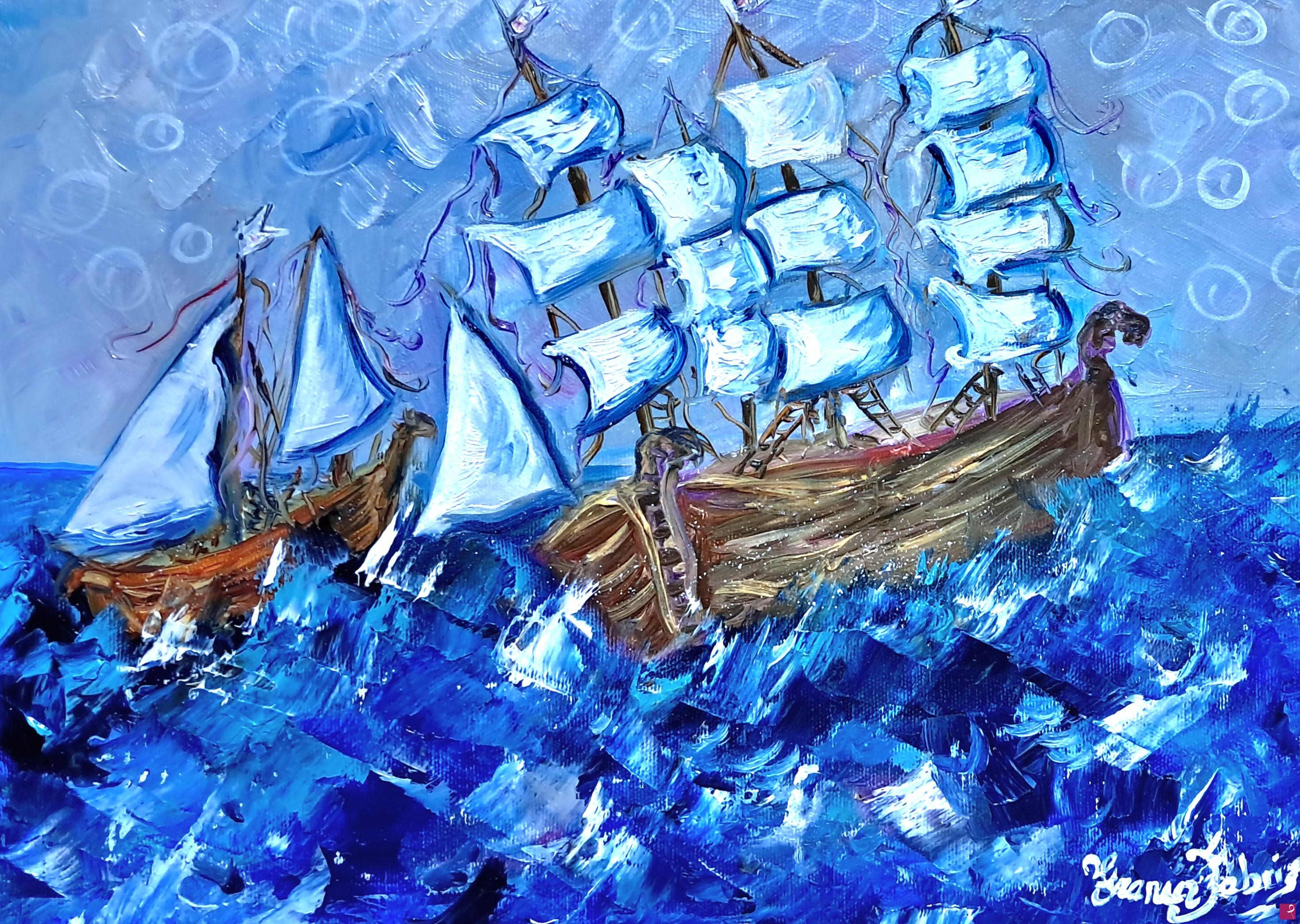 quadri in vendita online - Mare tempestoso