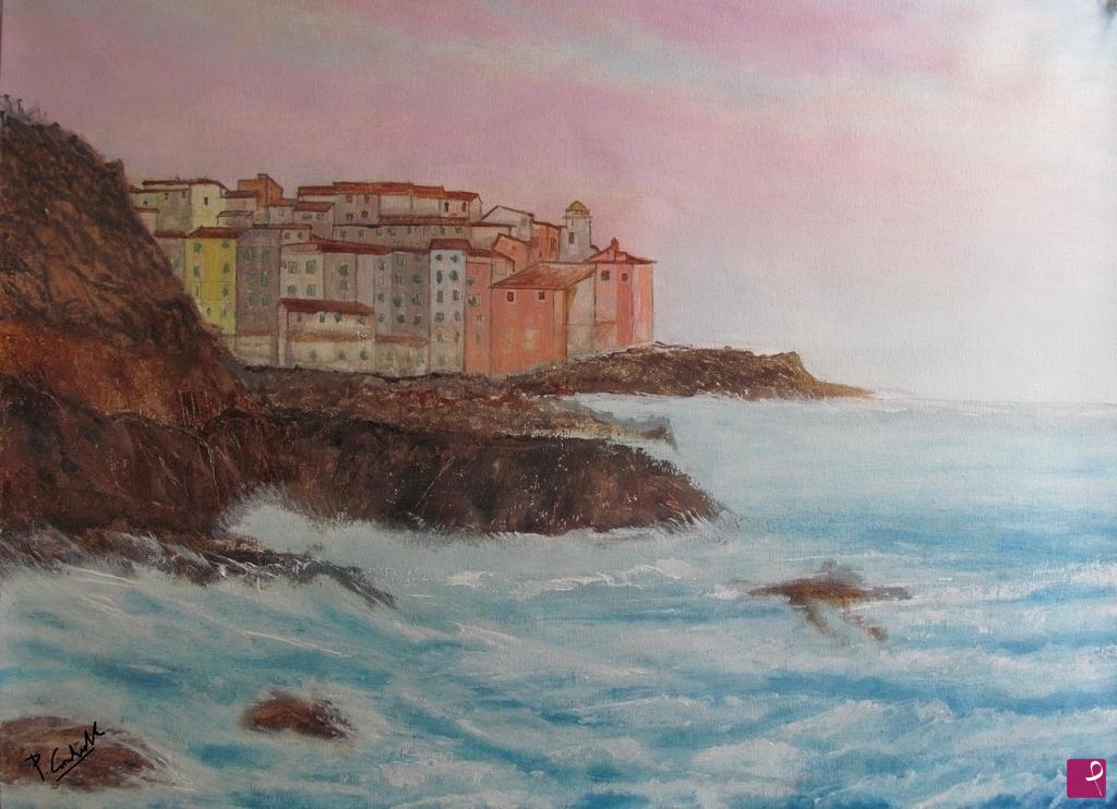 quadri in vendita online - Mareggiata a Camogli