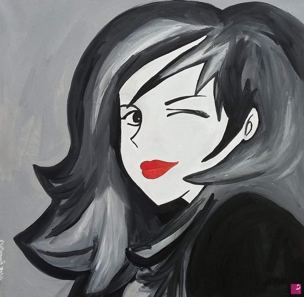 quadri in vendita online - "Margot" olio su tela 40x40