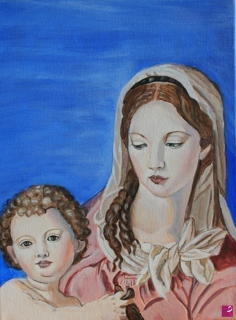 quadri in vendita online - Maria con bambino