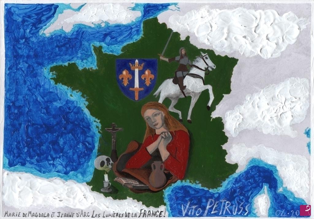 quadri in vendita online - Marie de Magdala et Jeanne D'Arc les lumières de la France! Maria Maddalena e Giovanna d'Arco le luci della Francia!
