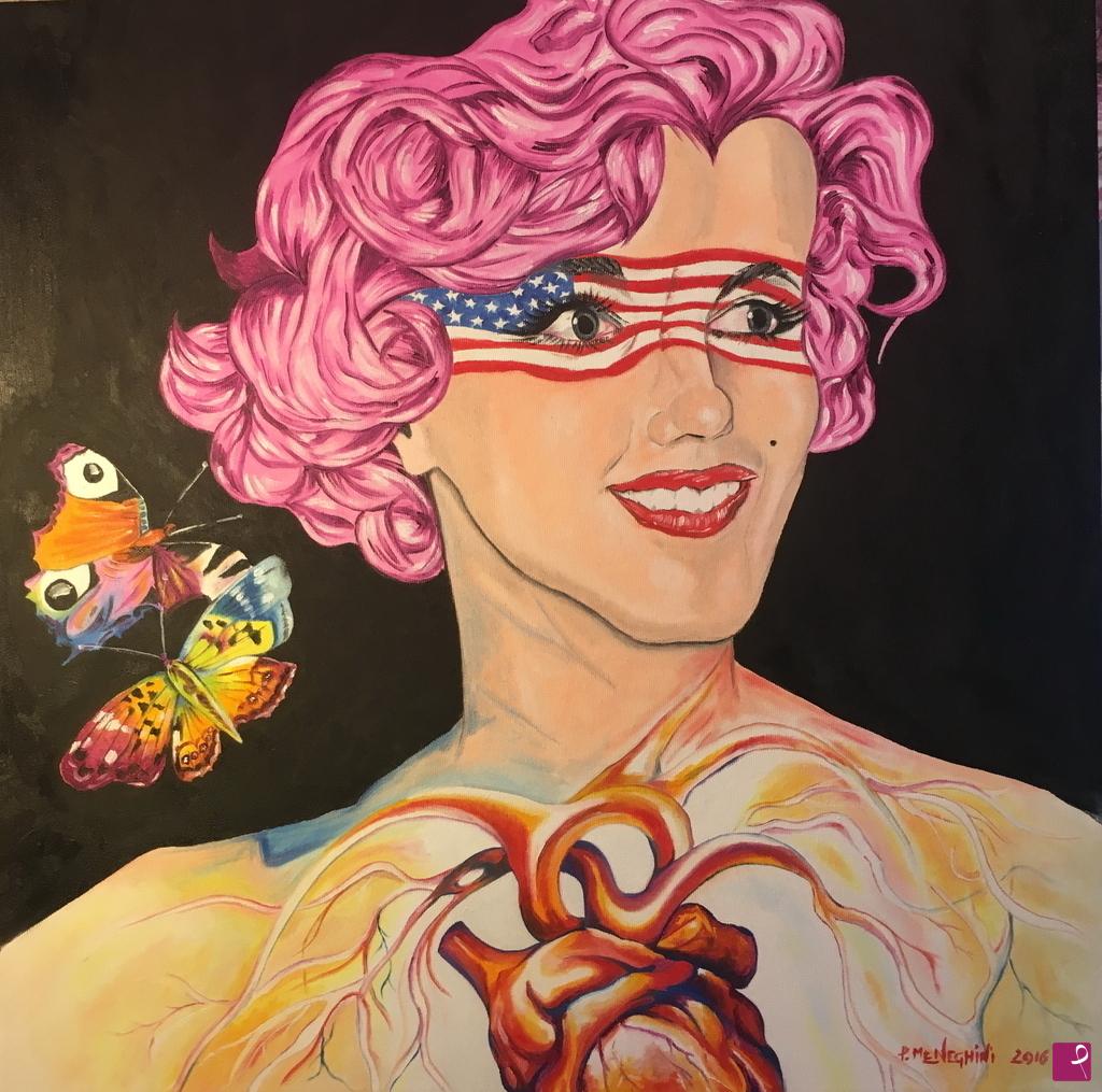 quadri in vendita online - Marilyn 2016 - Cuore e Farfalle