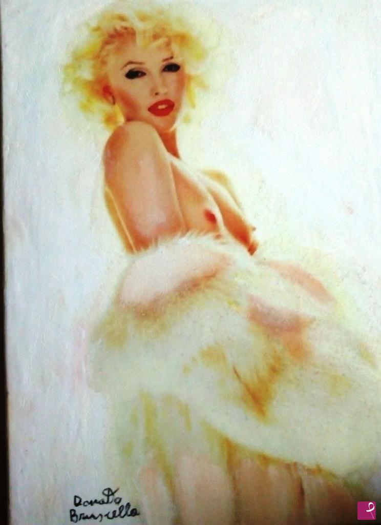 quadri in vendita online - Marilyn Montroe  in pelliccia