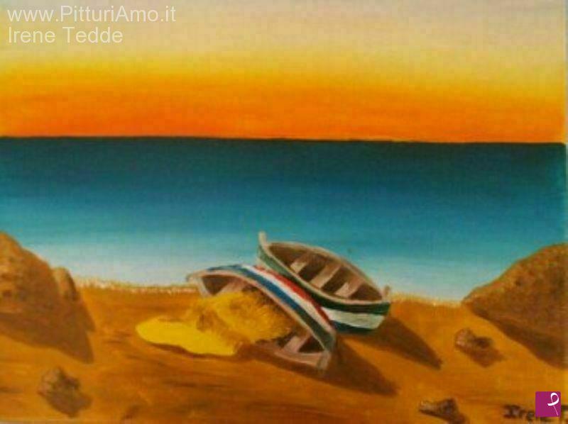 quadri in vendita online - Marina al tramonto