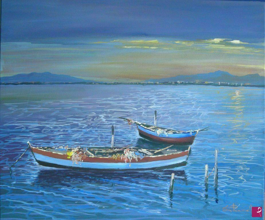 quadri in vendita online - Marina al tramonto