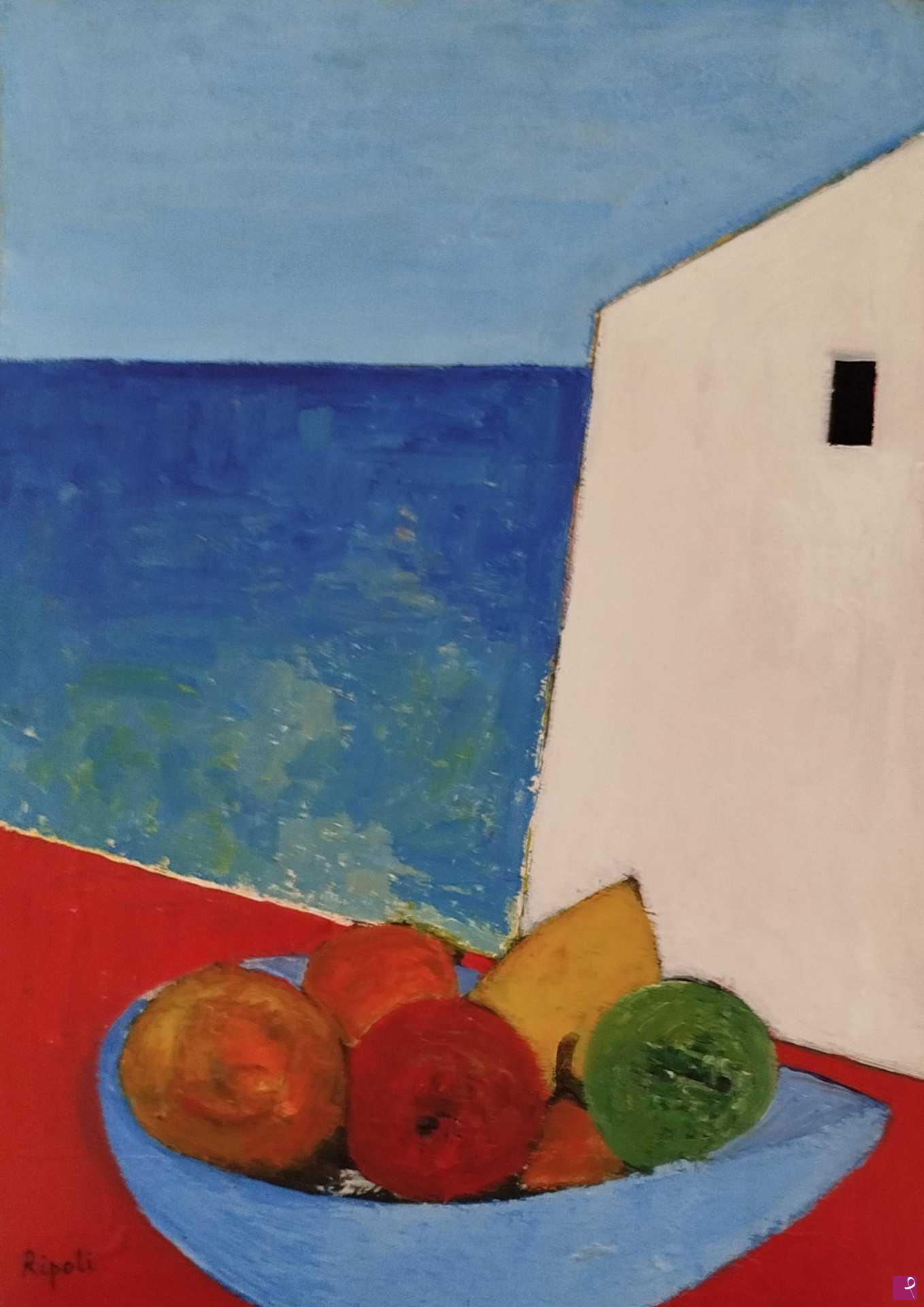 quadri in vendita online - MARINA CON NATURA MORTA