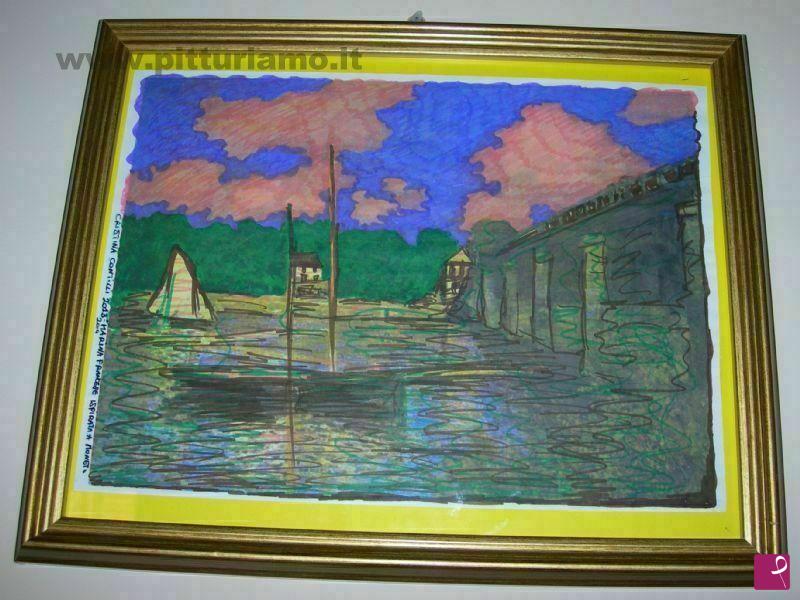 quadri in vendita online - Marina francese ispirata a Monet