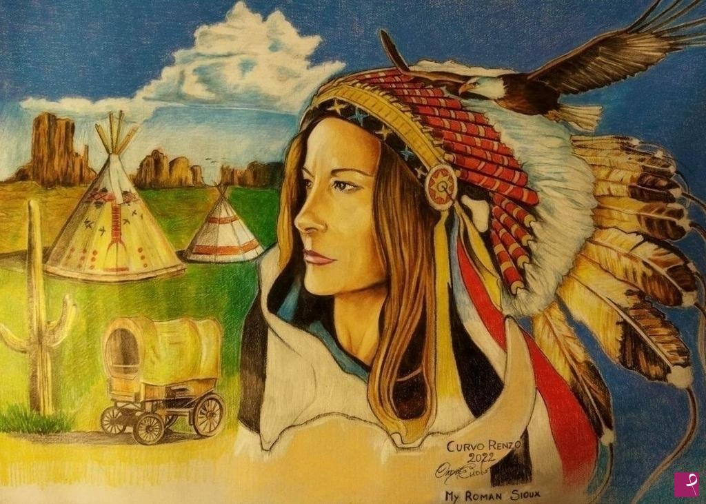 quadri in vendita online - Marina l'indiana sioux
