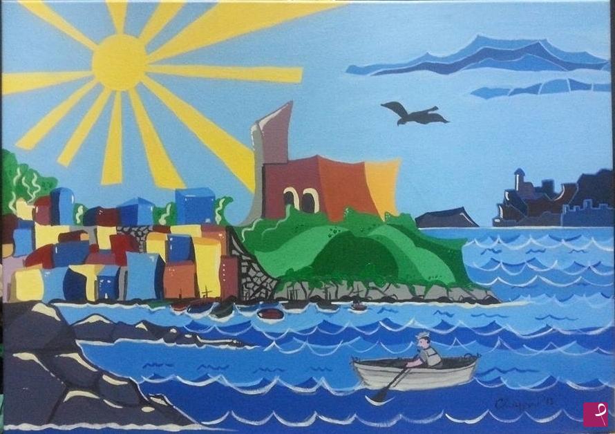 quadri in vendita online - Marinaretto a Lerici in un giorno di sole