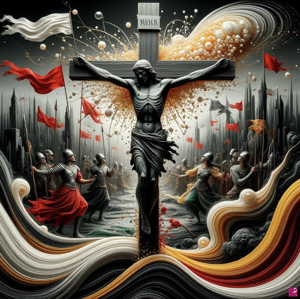 quadri in vendita online - Martyr on the cross