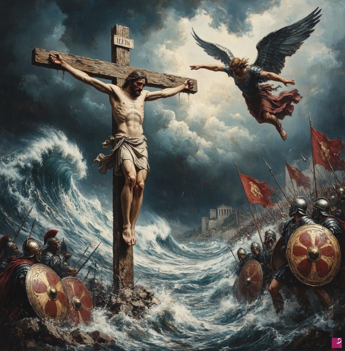 quadri in vendita online - Martyr, Romans and an Angel