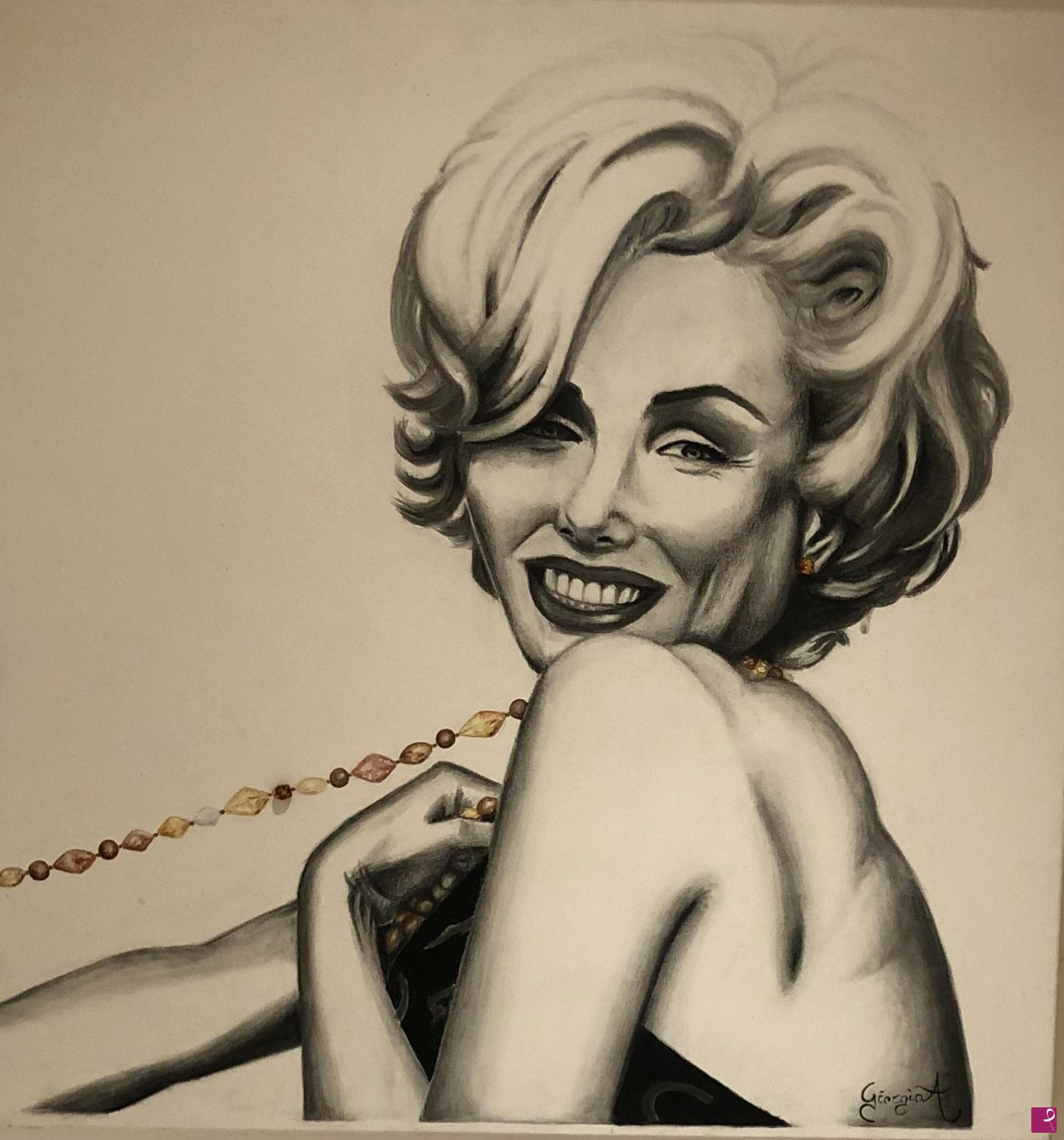 quadri in vendita online - Marylin con la collana 